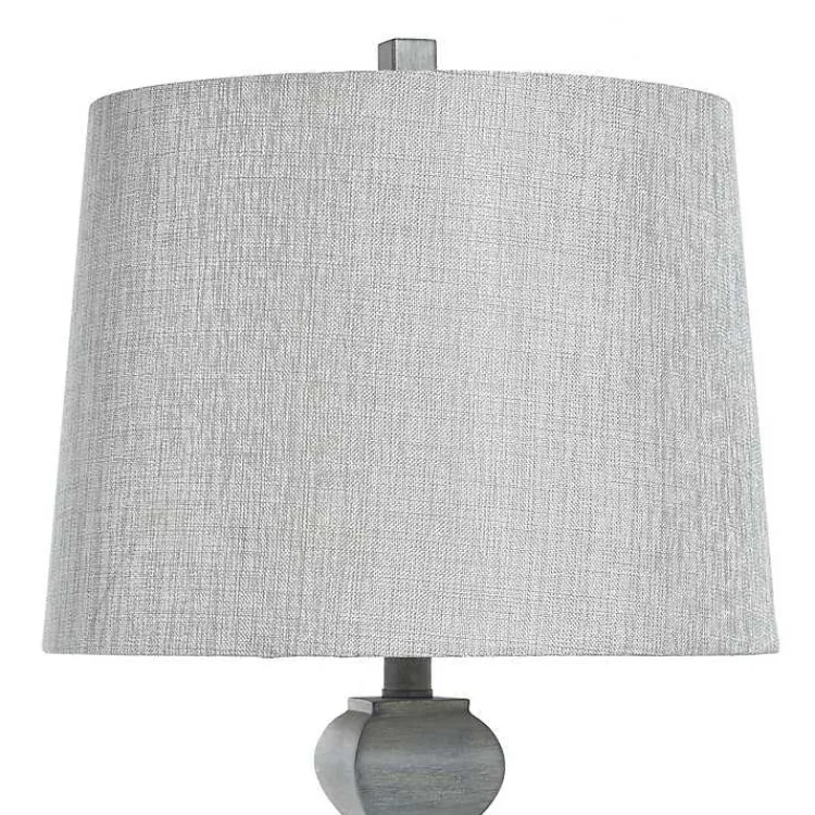 Table Lamps-Kirklands Home Distressed Traditional Baluster Table Lamp Gray