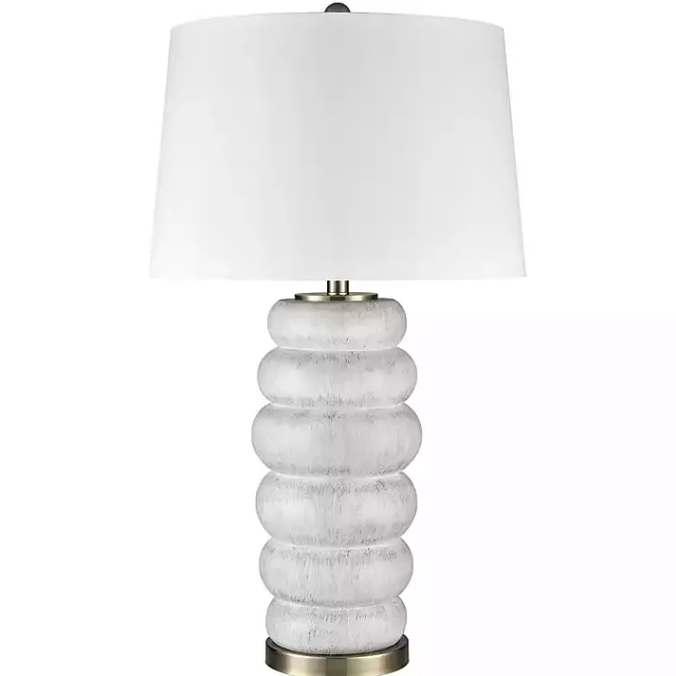 Table Lamps-Kirklands Home Stacked Bubble Table Lamp White