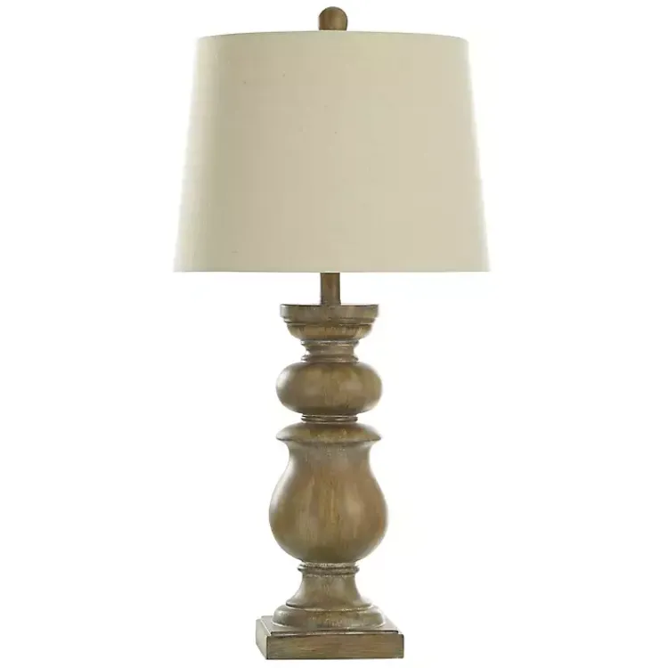 Table Lamps-Kirklands Home Rustic Brown Darcy Table Lamp White