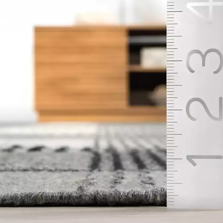 Area Rugs-Kirklands Home Plaid Emily Henderson x RugsUSA Area Rug, 4x6 Gray