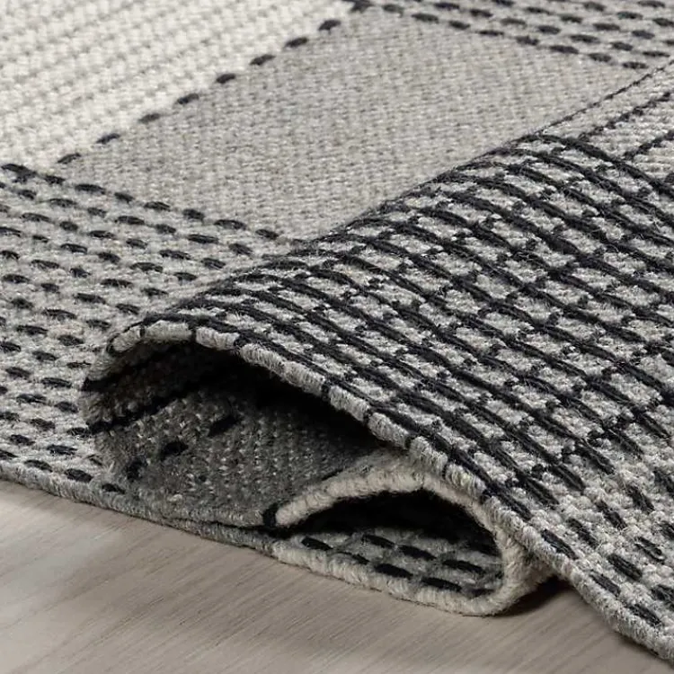 Area Rugs-Kirklands Home Plaid Emily Henderson x RugsUSA Area Rug, 4x6 Gray