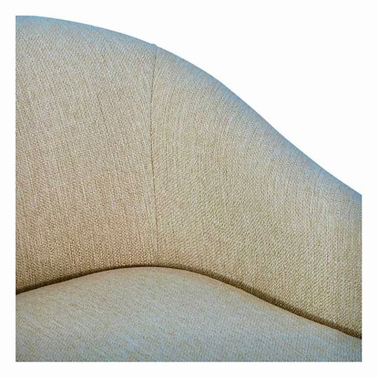 Accent Chairs-Kirklands Home Ashton Swivel Chair with Wood Base Tan