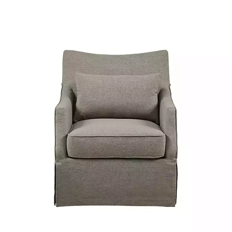 Accent Chairs-Kirklands Home Skirted Swivel Martha Stewart Accent Chair Tan