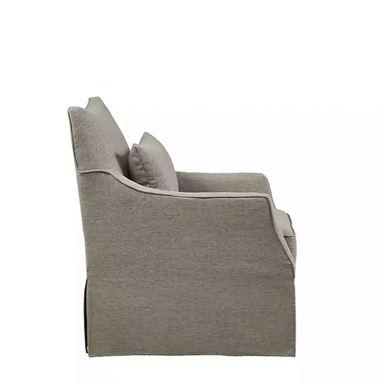 Accent Chairs-Kirklands Home Skirted Swivel Martha Stewart Accent Chair Tan
