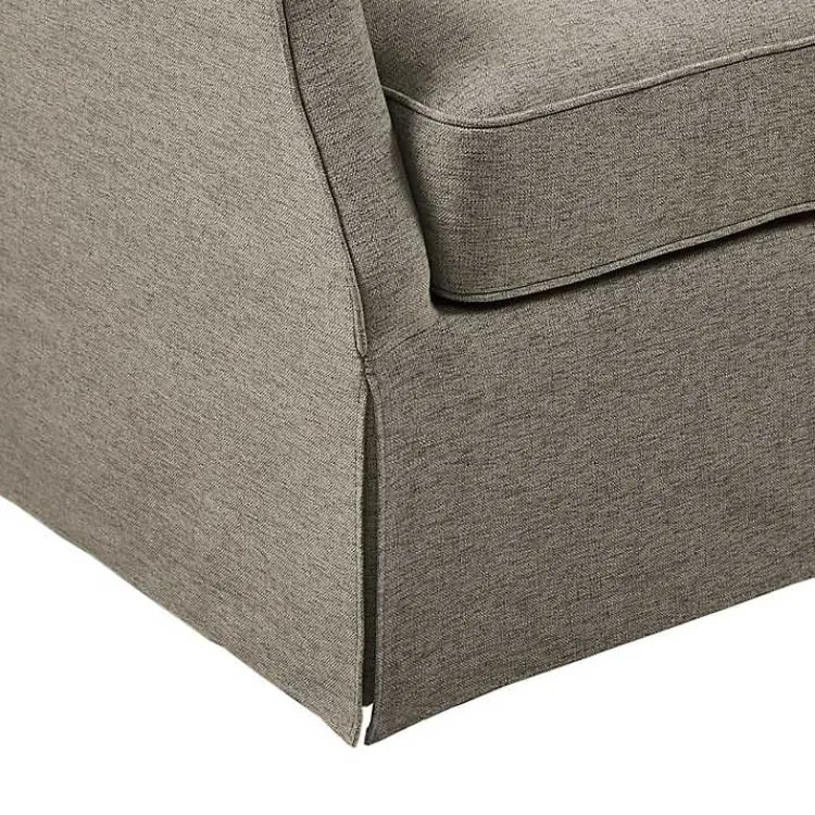 Accent Chairs-Kirklands Home Skirted Swivel Martha Stewart Accent Chair Tan