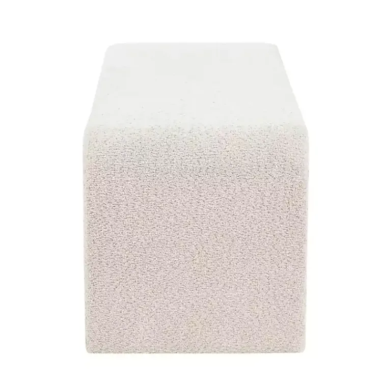 Benches & Ottomans-Kirklands Home Cream Boucle Waterfall Bench, 52 in. White