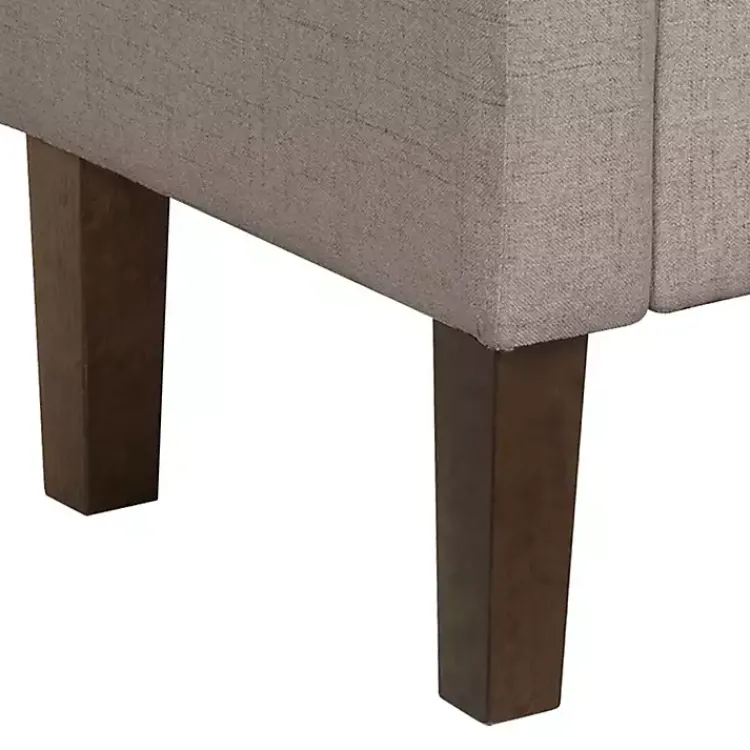 Benches & Ottomans-Kirklands Home Light Taupe Upholstered Blaire Storage Bench Tan