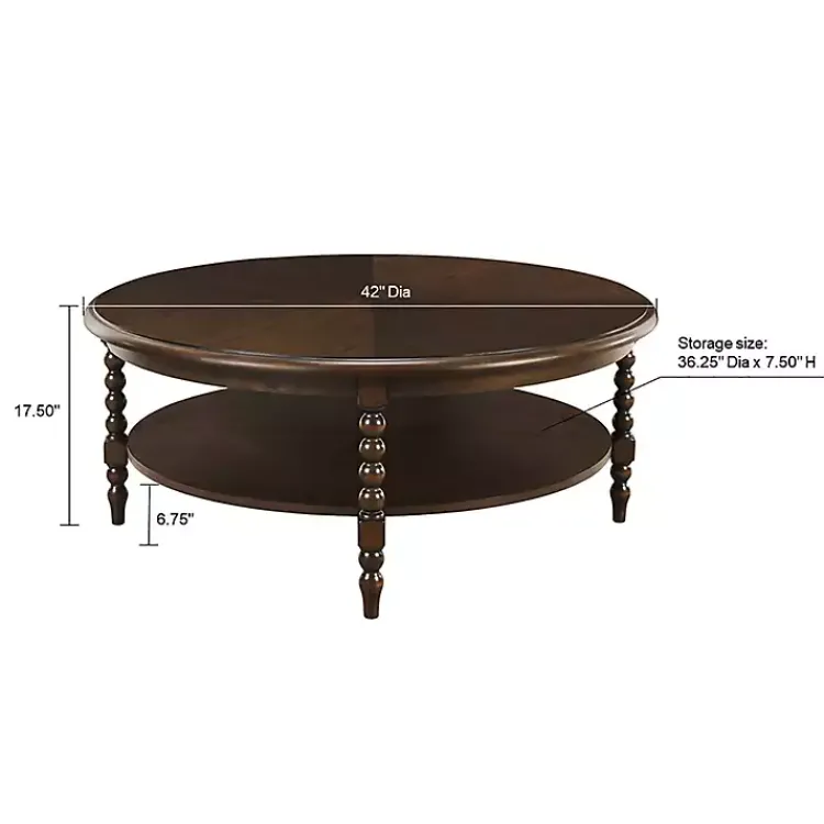 Coffee Tables-Kirklands Home Martha Stewart Round Coffee Table Brown