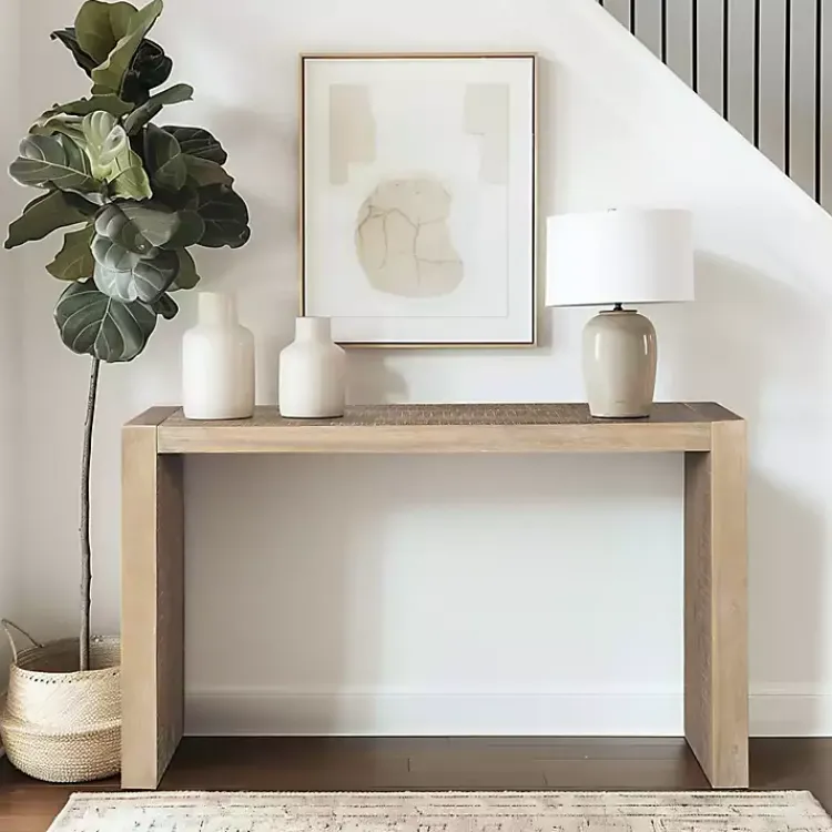 Console Tables-Kirklands Home Natural Monterey Console Table Tan