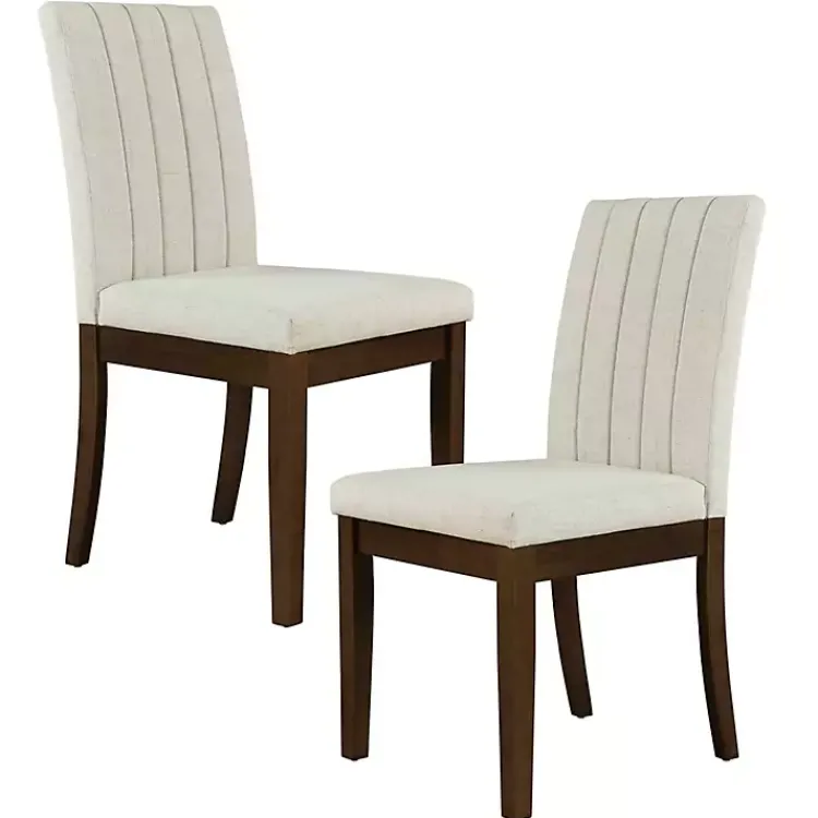 Dining Chairs-Kirklands Home Everly Taupe Upholstered Dining Chairs, Set of 2 Tan