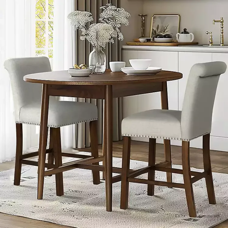 Bar Stools & Counter Height Stools-Kirklands Home Aubrey Natural Upholstered 2-pc. Counter Stool Set Tan