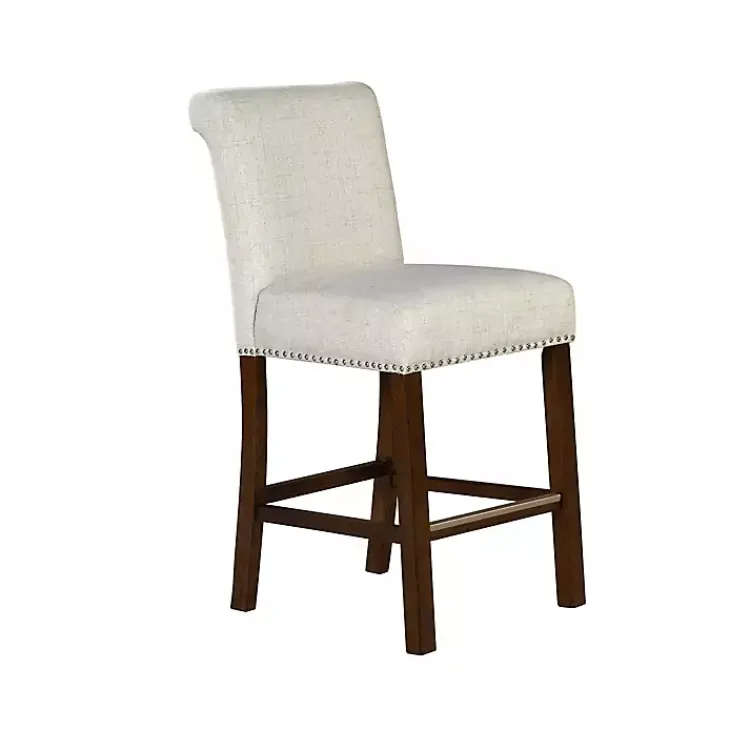 Bar Stools & Counter Height Stools-Kirklands Home Aubrey Natural Upholstered 2-pc. Counter Stool Set Tan
