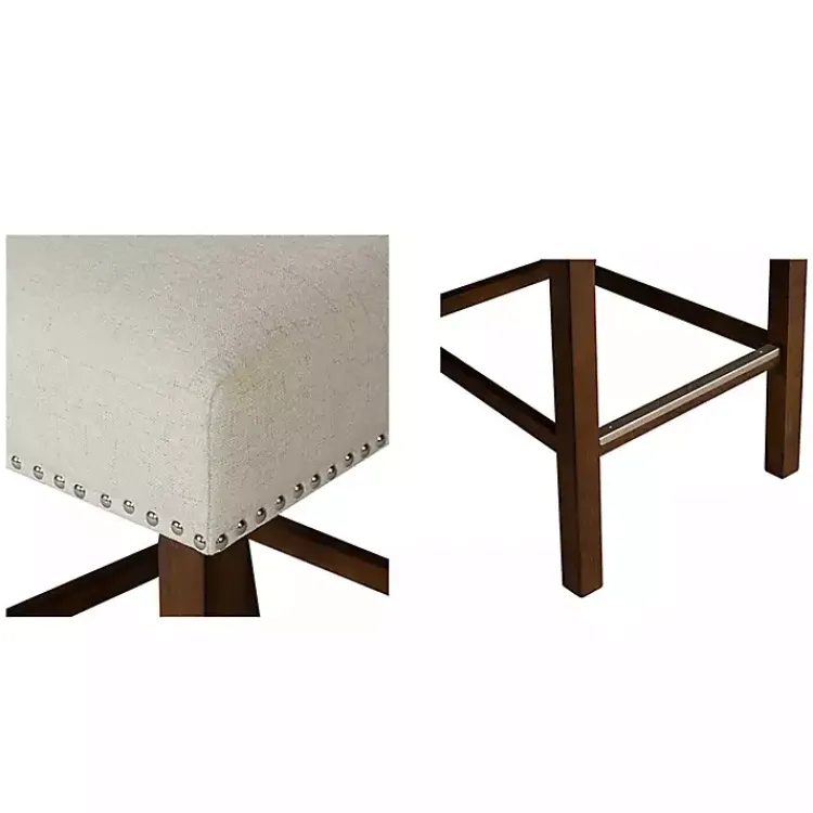 Bar Stools & Counter Height Stools-Kirklands Home Aubrey Natural Upholstered 2-pc. Counter Stool Set Tan