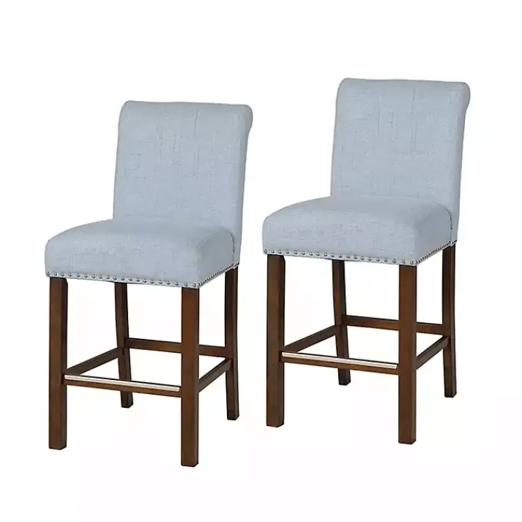 Bar Stools & Counter Height Stools-Kirklands Home Aubrey Upholstered 2-pc. Counter Stool Set Blue