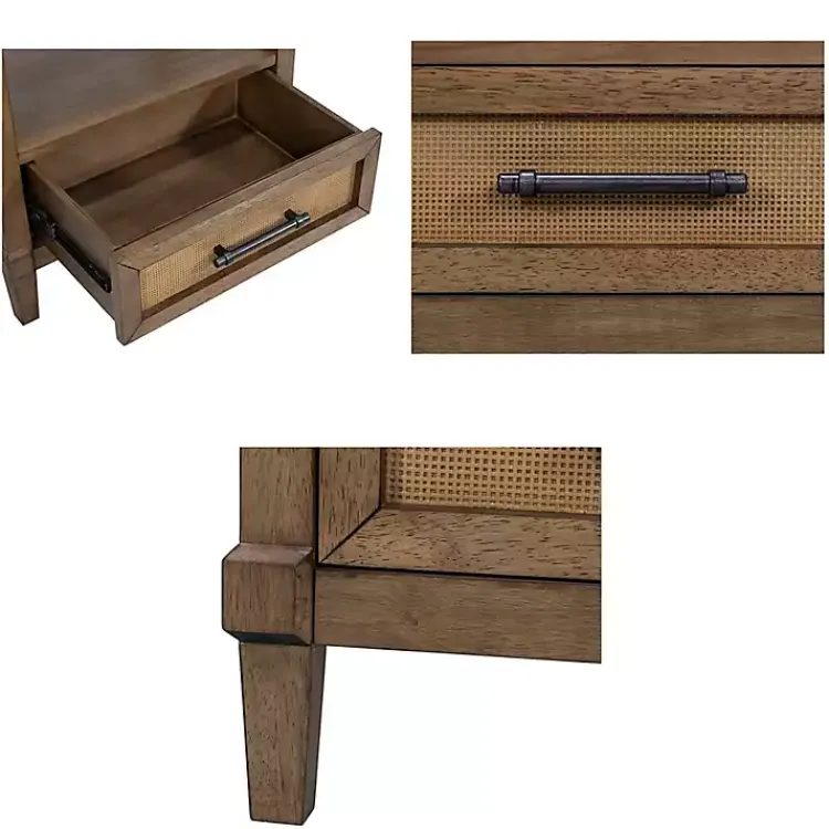 Nightstands-Kirklands Home Martha Stewart Toasted Almond Wood Nightsd Tan