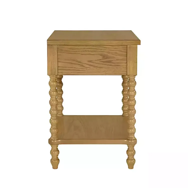 Nightstands-Kirklands Home Beckett Camel Oak Wood Nightsd Tan