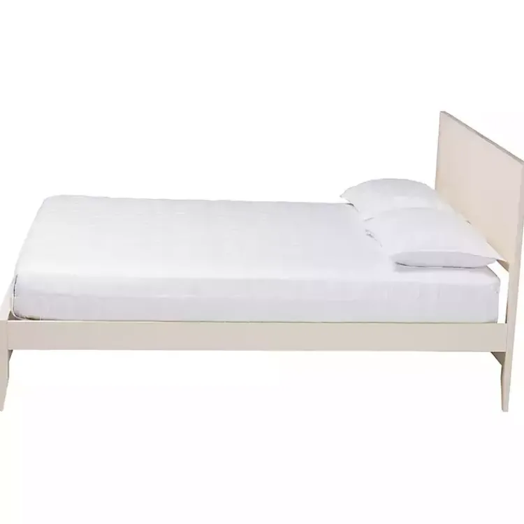Beds & Headboards-Kirklands Home Wood Fluted Headboard Primrose King Bed Ivory