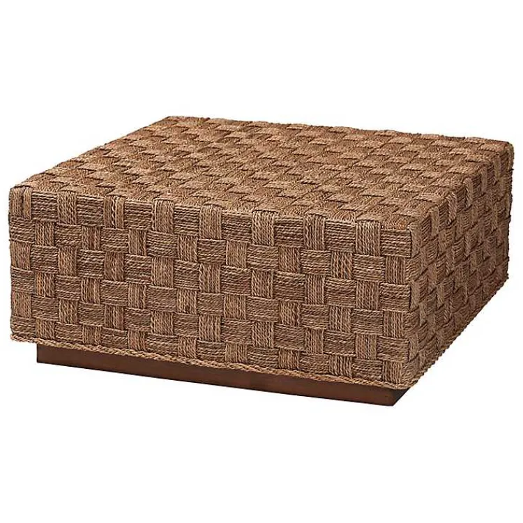 Coffee Tables-Kirklands Home Seagrass Wrapped Coffee Table Brown