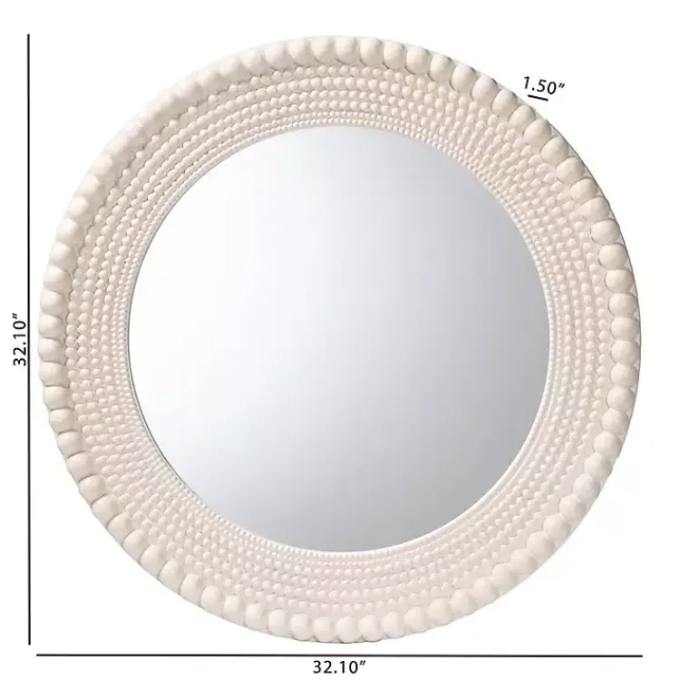 Decorative Mirrors-Kirklands Home Halle Pearl Wall Mirror White