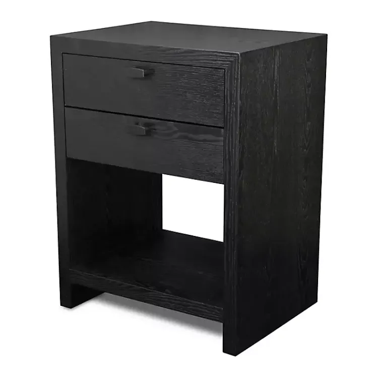 Dressers & Chests-Kirklands Home Vivara 2-Drawer Nightstand Black