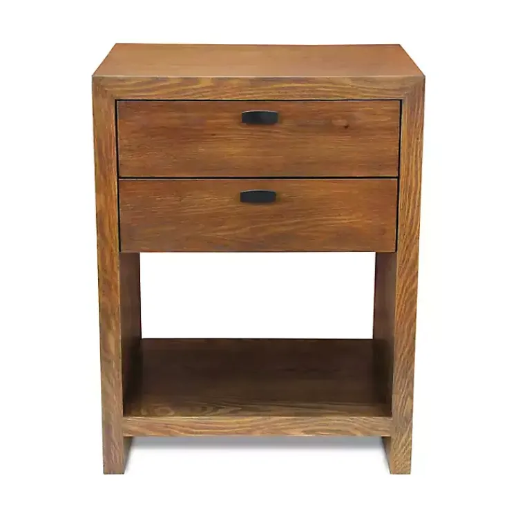 Dressers & Chests-Kirklands Home Vivara 2-Drawer Nightstand Brown