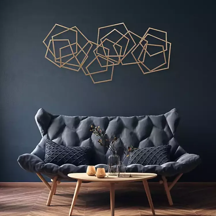 Wall Plaques-Kirklands Home Bronze Astraga Pentagon Plaque Brown