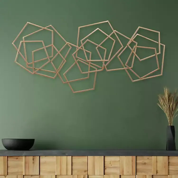 Wall Plaques-Kirklands Home Bronze Astraga Pentagon Plaque Brown