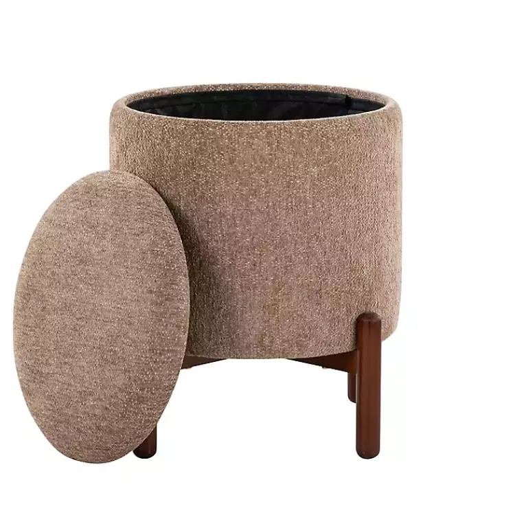 Benches & Ottomans-Kirklands Home Daniella Storage Ottoman Tan