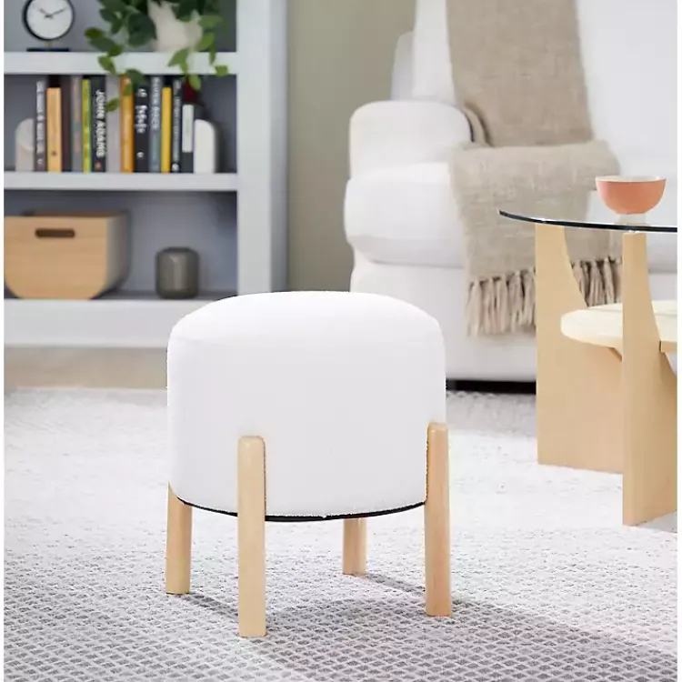 Benches & Ottomans-Kirklands Home Michelle Ottoman White