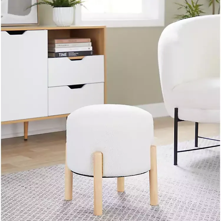 Benches & Ottomans-Kirklands Home Michelle Ottoman White