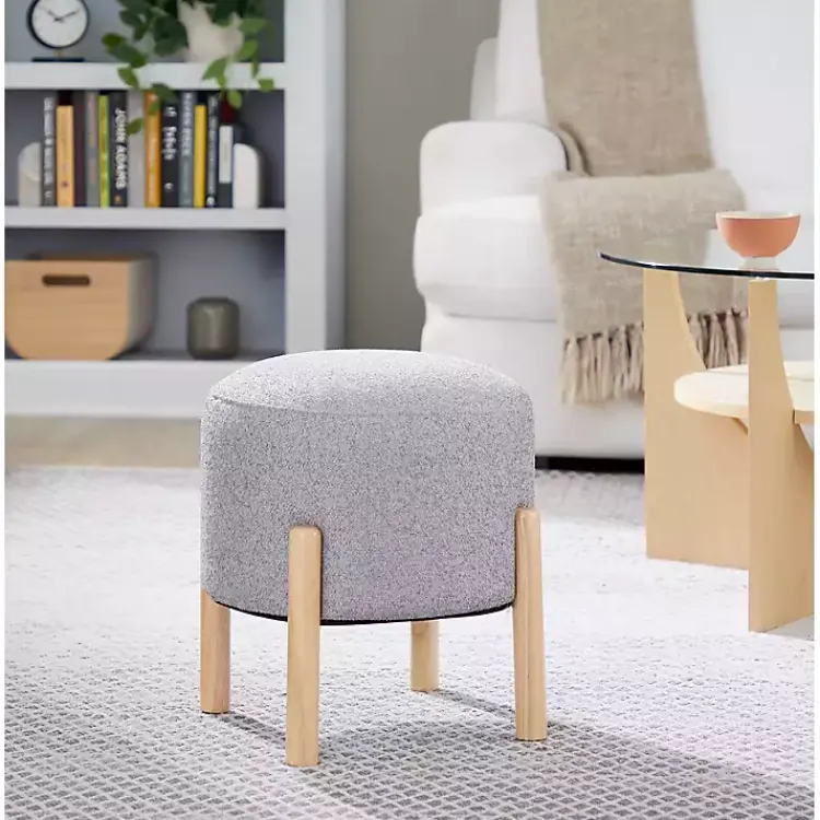 Benches & Ottomans-Kirklands Home Grey Michelle Ottoman Gray