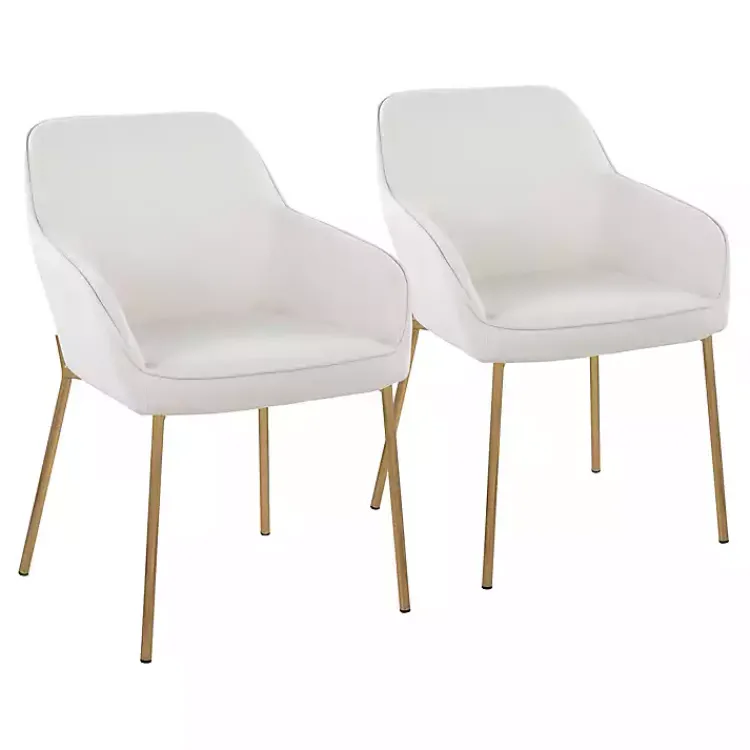 Dining Chairs-Kirklands Home Upholstered Daniella Dining Chairs, Set of 2 Ivory