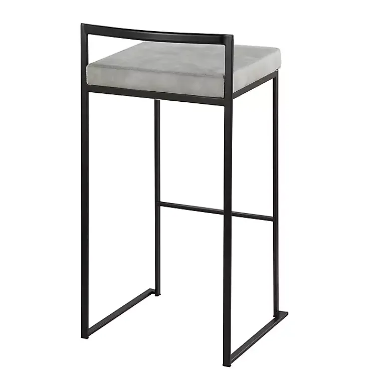 Bar Stools & Counter Height Stools-Kirklands Home Fiji Stackable Bar Stools, Set of 2 Gray