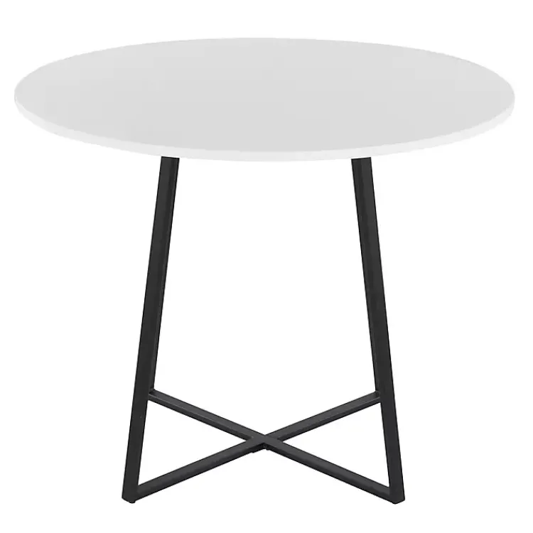 Dining Tables-Kirklands Home Black and Canary Cosmo Round Dining Table White