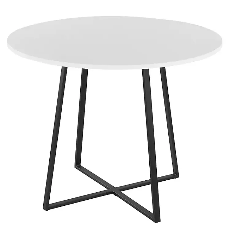 Dining Tables-Kirklands Home Black and Canary Cosmo Round Dining Table White