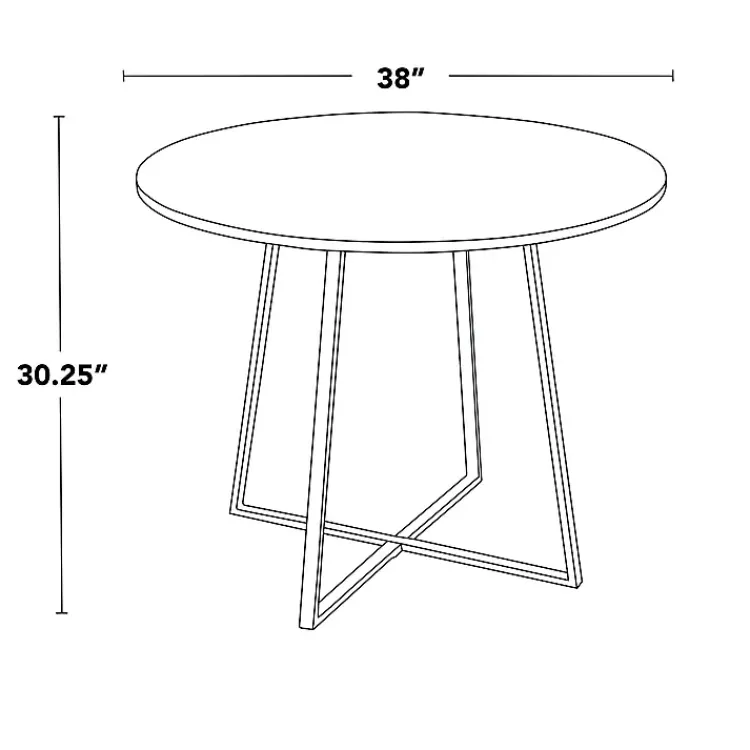 Dining Tables-Kirklands Home Black and Canary Cosmo Round Dining Table Brown