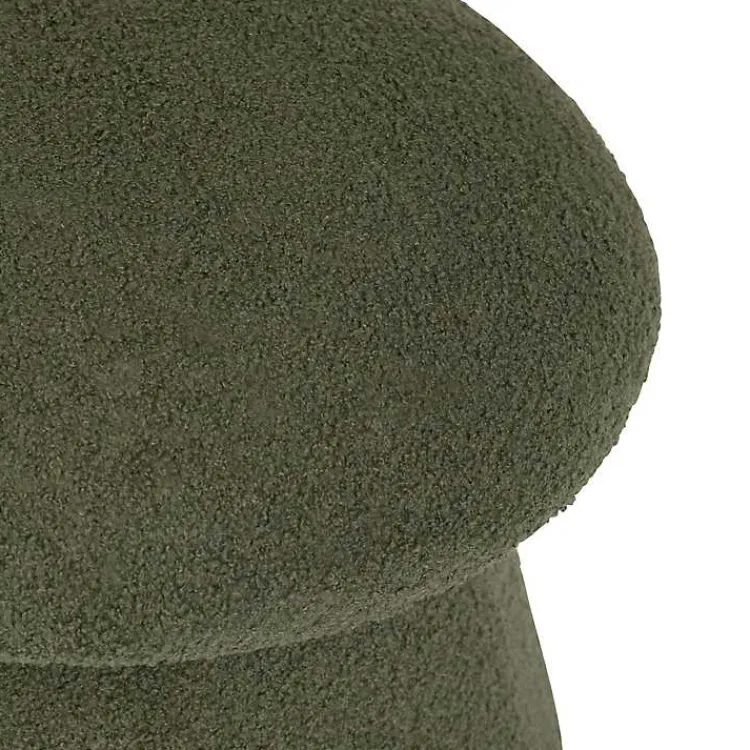 Benches & Ottomans-Kirklands Home Drak Boucle Mushroom Storage Ottoman Green