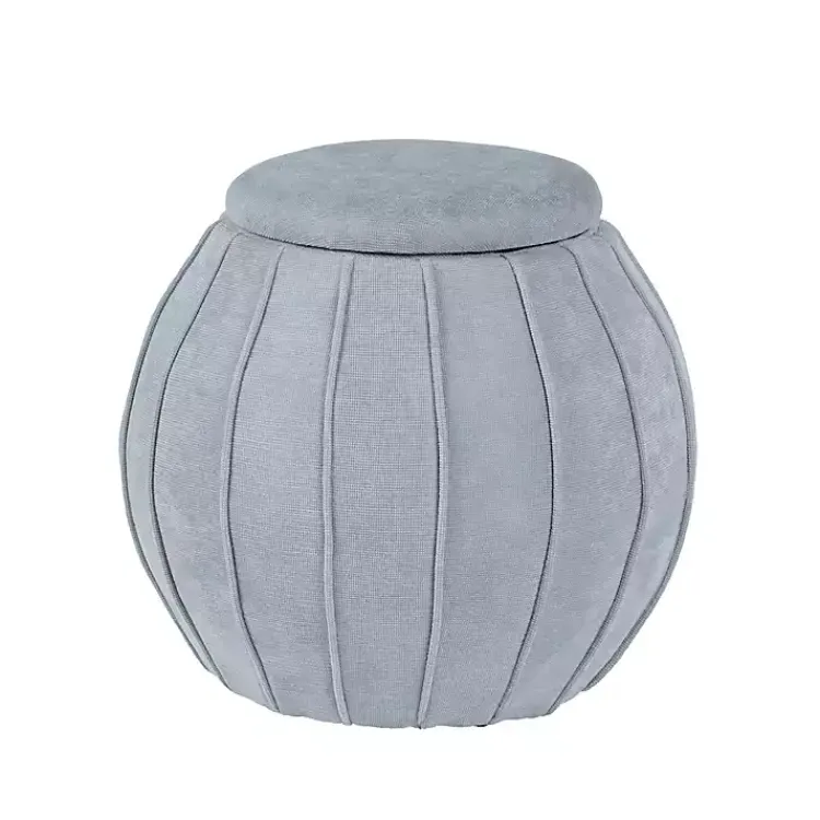 Benches & Ottomans-Kirklands Home Rounded Oval Storage Ottoman Gray