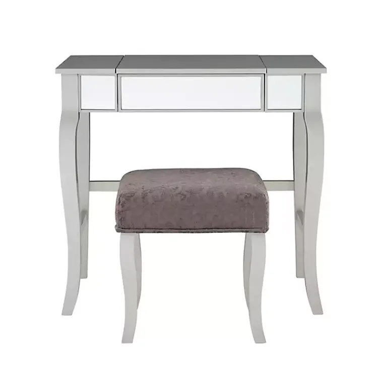 Dressers & Chests-Kirklands Home Silver Harper Flip-Top 2-pc. Vanity Set Gray