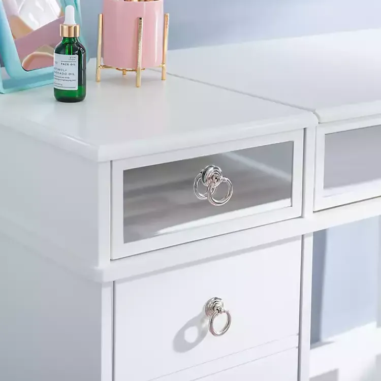 Dressers & Chests-Kirklands Home Eva Mirrored 2-pc. Vanity Set White