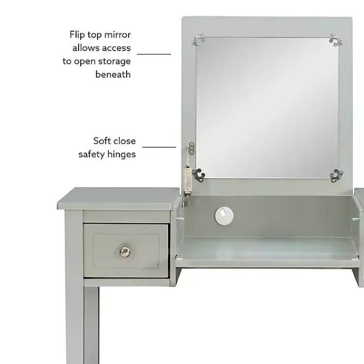 Dressers & Chests-Kirklands Home Silver Virginia Butterfly 2-pc. Vanity Set Gray