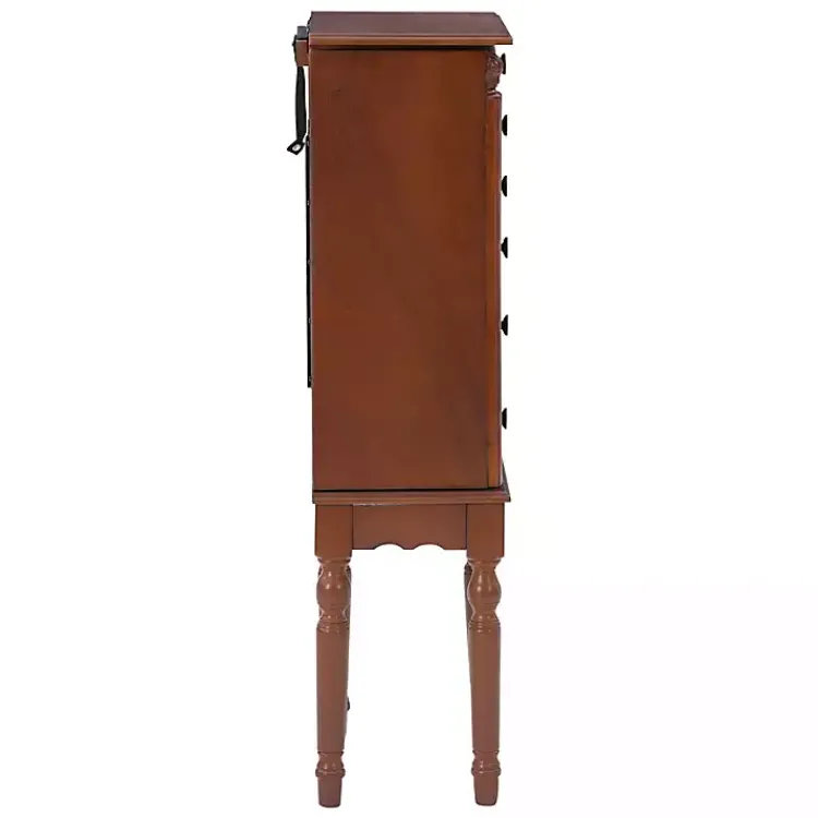 Dressers & Chests-Kirklands Home Cherry 5-Drawer Ollie Petite Jewelry Armoire Brown